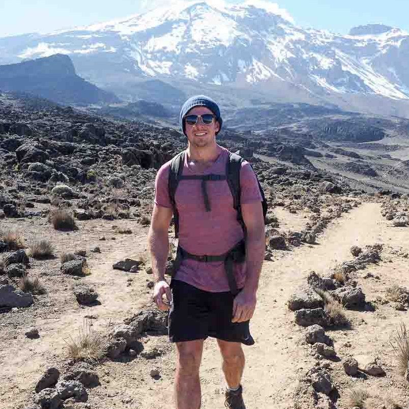 cropped Tristan Balme climbing kilimanajro without a guide